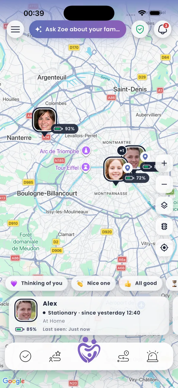 Family view: everyone on one map