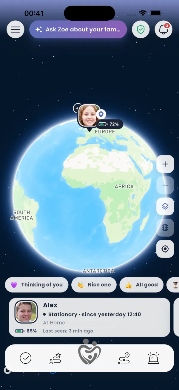 The globe, with your family on it