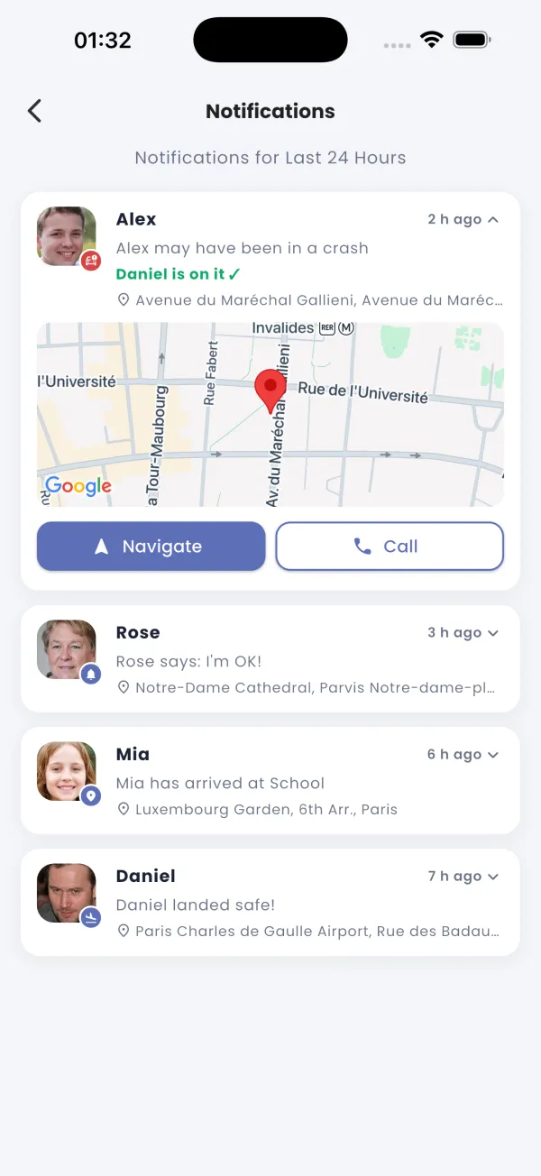 The feed, with the map