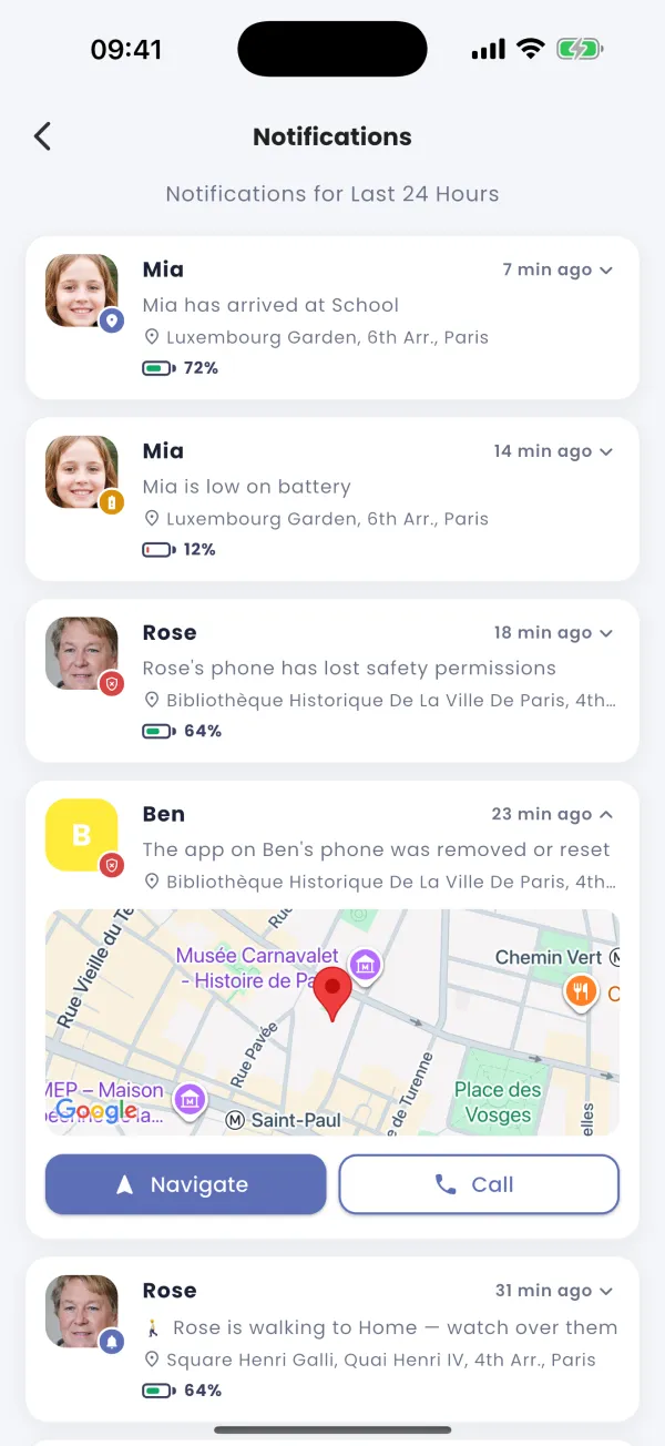 App removed, or phone gone silent