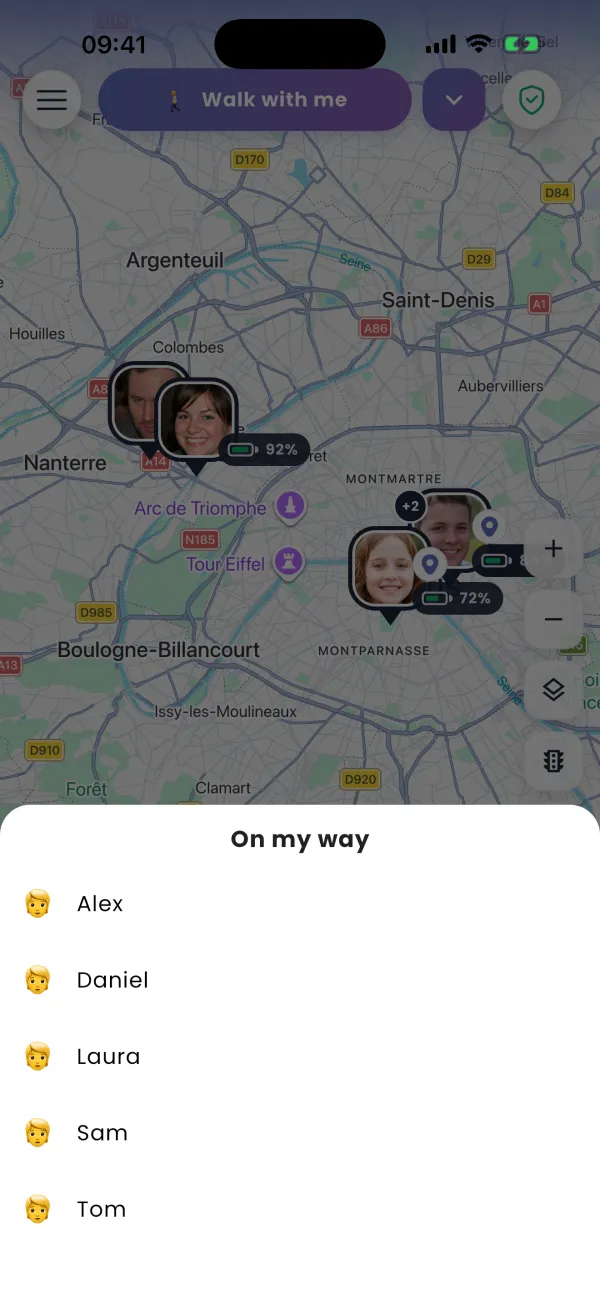 Send "On my way"