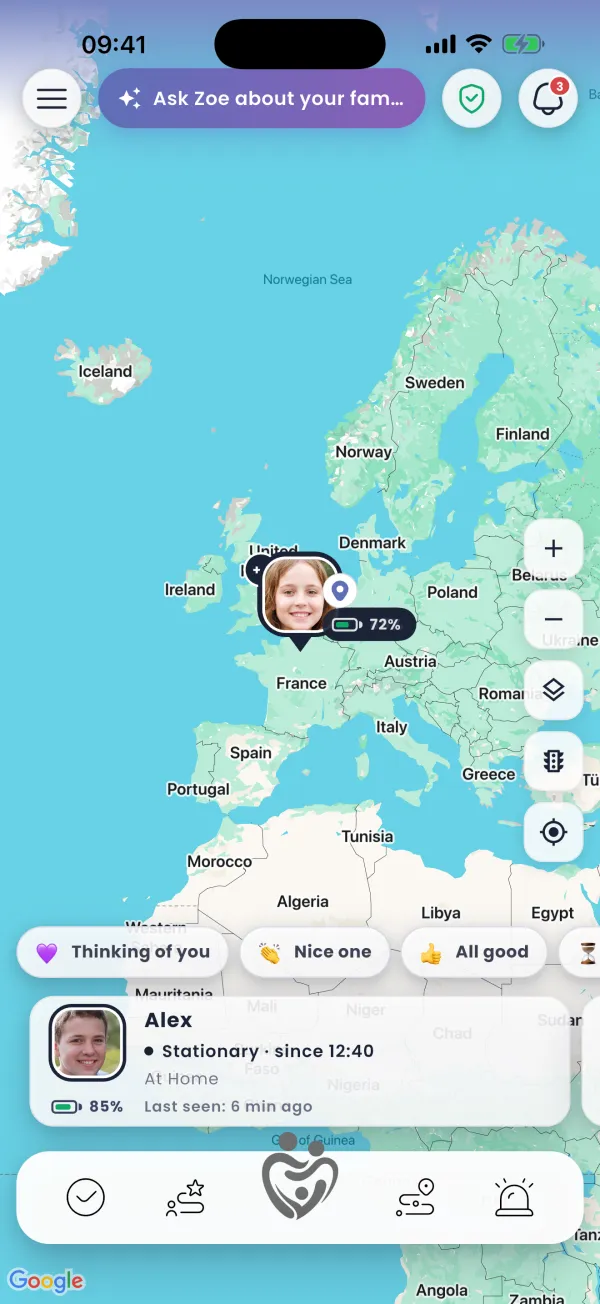 Zoom out… the map becomes Earth