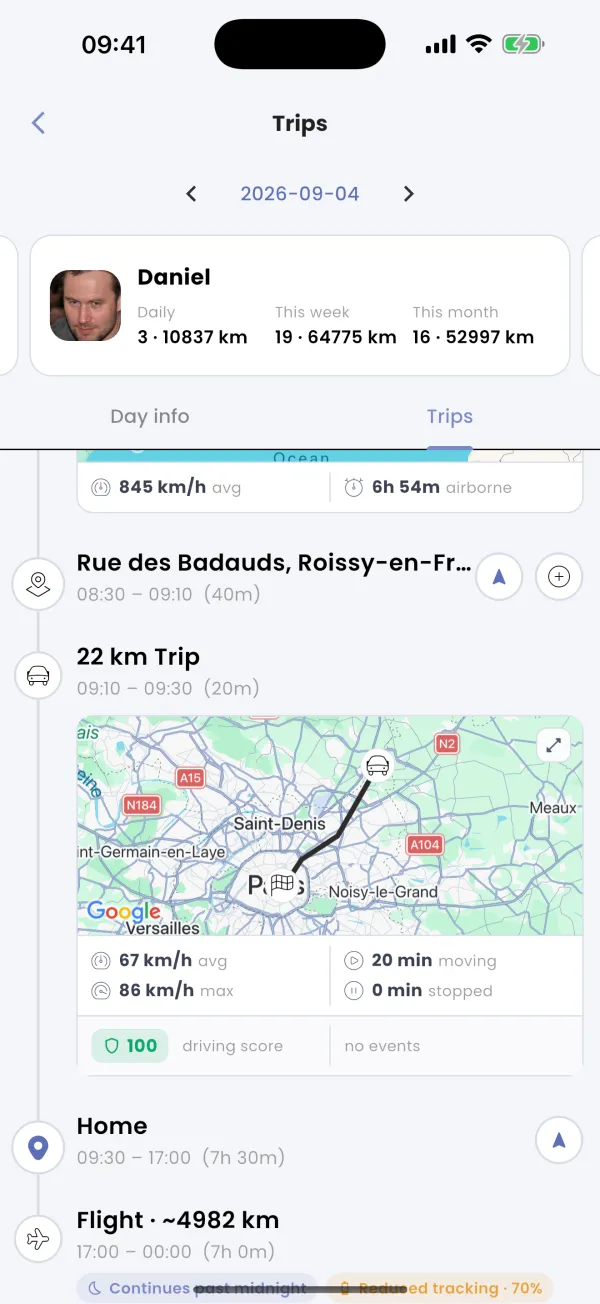 Open a trip